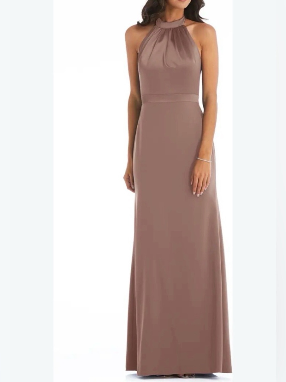 After Six High-Neck Open-Back Sienna Maxi Dress With Scarf Tie
